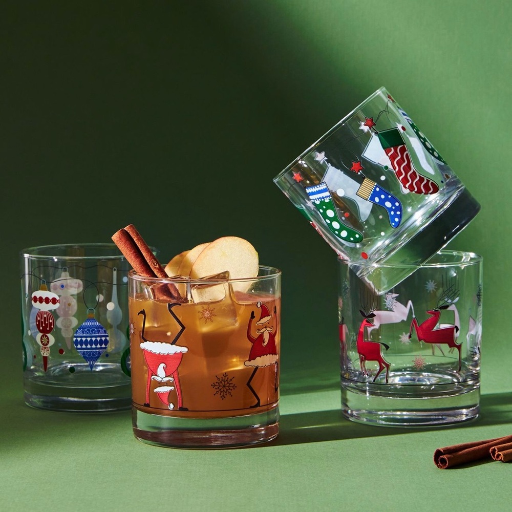 Anthropologie Christmas Cheer Glass, Ornament